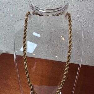 Vintage Christian Dior Signed Rope
Chain Necklace Gold Tone